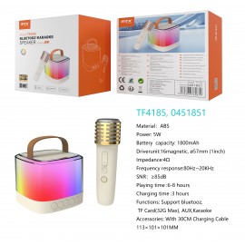 Altavoz HIFI con Bluetooth 5.3 y Microfono, Luz RGB , Soporta AUX/TF(32G Max), 5W, Bateria 1800mAh