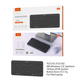 Mini Teclado Espanol , inalambrico Bluetooth , Con 78 Keys , Negro