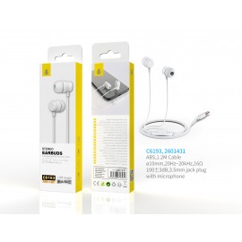 Auriculares con micrófono S.Basic Ditto,con botón multifunciones, cable 1.2M , Blanco