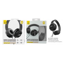 Auriculares Casco de cable con Microfono , 3.5mm Jack Plug , 1.2M ,Negro