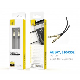 Cable Audio Jack 3,5mm M/M, 1M Negro