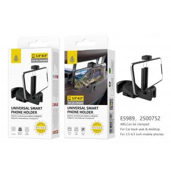 Soporte Universal de Movil para Reposacabezas del coche, Negro