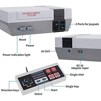 Consola de Juegos Retro, Salida AV Consola NES incorporada 620 Juegos clásicos, con 2 Controladores de Mano