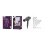 Secador de Pelo Plegable Con 2 Temperaturas, 900-1100W, Cable 1.6M, Negro+Morado