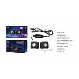 Altavoz Gaming con Boton Contol de Volumen, Cable 1.5m/3.5mmJack+USB, 3W*2